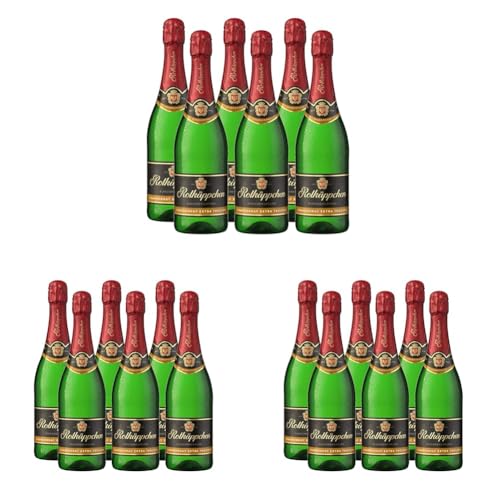 Rotkäppchen Sekt Flaschengärung Chardonnay Extra trocken 6 x 0,75l - Premiumsekt aus edlen Weinen – zum Anstoßen/für besondere Anlässe/Geburtstag/als Geschenk (Packung mit 3) von Rotkäppchen