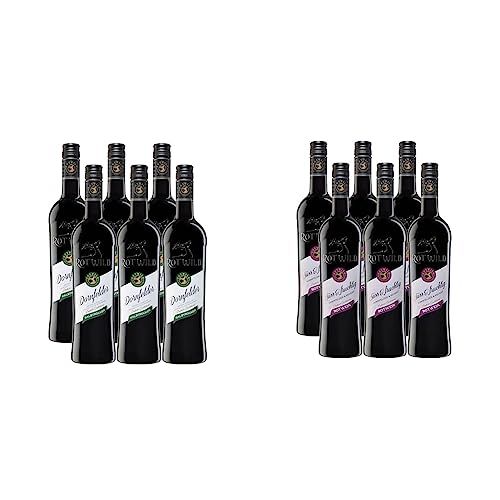 Rotwild Dornfelder Qualitätswein halbtrocken (6 x 0.75 l) & Dornfelder & Regent, süß und fruchtig (6 x 0.75 l) von Rotwild