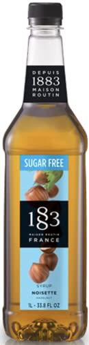 1883 Haselnuss Sirup Zuckerfrei | Ohne Zucker | Qualität aus Frankreich | 1 Liter | PET-Flasche | Vegan von 1883 MAISON ROUTIN