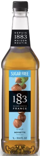 1883 Haselnuss Sirup Zuckerfrei| Qualität aus Frankreich | 1 Liter | PET-Flasche | Vegan von 1883 Maison Routin