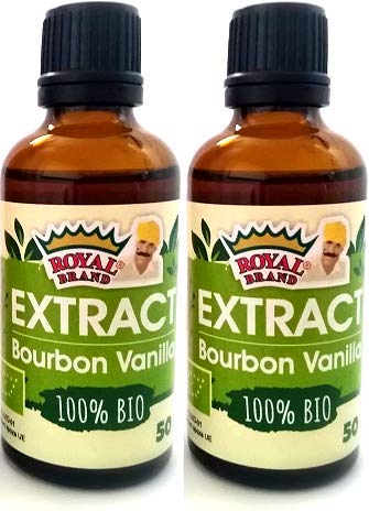 BIO Extrakt Vanilleschoten Bourbon 2 x 50 ml (100 ml), 100 % BIO von Royal Brand
