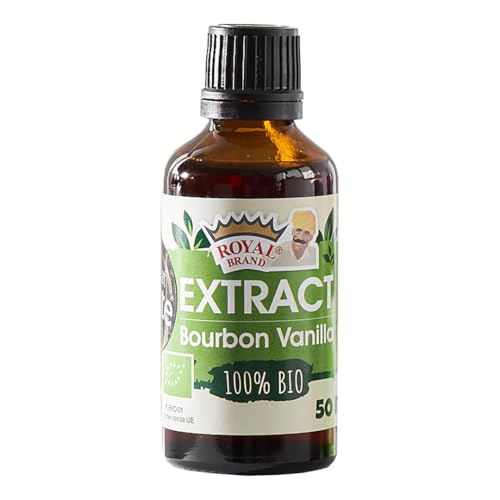 Royal Brand Extrakt Vanille Bourbon 50 ml, 100 % organic, BIO, EU Bio-Kontrollstelle, Perfekt für Erdbeeren mit Schlagsahne, vanilla extract for baking von Royal Brand