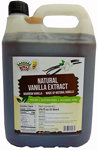Natural Vanilla Extrakt / Alcohol Free / Ohne Alkohol / Bourbon Vanilla /Vegan / Gluten Free / 176 fl oz / 5 Liter von Royal Brand