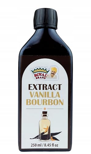 Royal Brand Bourbon-Vanille-Extrakt, 250 ml, Natürliches Aroma in Glasflasche Extrakt Vanilleschoten Bourbon, 100% natural, vanilla extract ideal zum Backen und für die Zubereitung von Desserts von Royal Brand