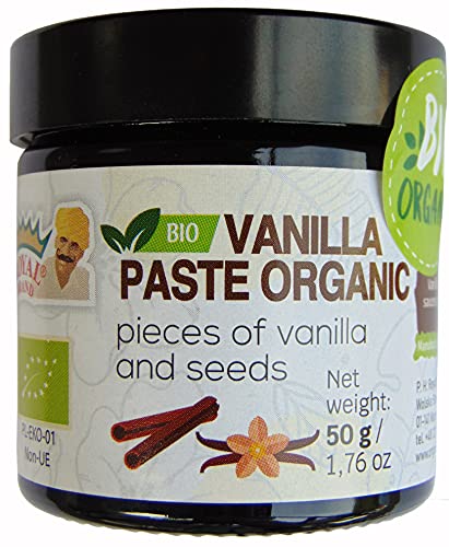 Vanilleschotenpaste BIO – Bourbon Vanille Paste 50g – Gourmet BIO Vanille für Köche & Desserts – Intensives Vanille Aroma ohne Konservierungsstoffe für köche, hausmannskost, backen im Glas von Royal Brand