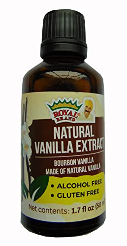 Vanilla extract ohne alkohol / Reiner Vanilleextrakt Madagaskar Bourbon Sorte / Alkoholfreier Vanilleextrakt, nachhaltig und ethisch hergestellte Vanille / 1,7 Fl oz / 50 ml / Halal / Glasflasche von Royal Brand
