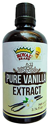 Pure Vanilla Extract / 3.74 fl oz/110 ml / Glasflasche für bessere Qualität / Zucker frei / Ohne Zucker von Royal Brand