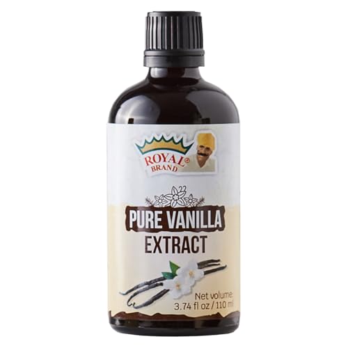 Pure Vanilla Extract / 3.74 fl oz/110 ml / Glasflasche für bessere Qualität / Zucker frei / Ohne Zucker von Royal Brand