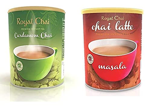 Royal Chai Elaichi gesüßt 400g und Masala gesüßt 400g - Premium Soforttee - Natürlicher Instant-Kardamom und Masala Indianer Tee von Royal Chai