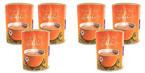 Royal Chai Karak Chai gesüßte Dose 400g (6 Stück) - Premium Instanttee - Karak Tee - Natur - Instant Kark Indianer Tee von Royal Chai