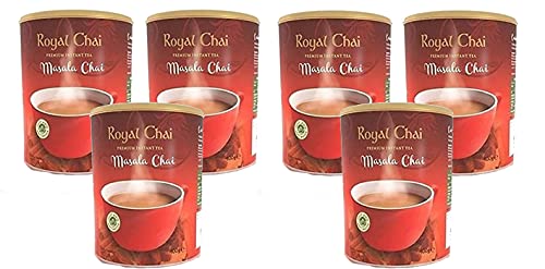 Royal Chai Masala gesüßte Dose 400g (6 Stück) - Premium Soforttee - Masala Tee - Natur - Instant Masala Indianer Tee von Royal Chai