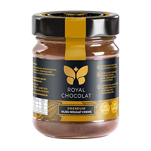 Royal Chocolat Nuss-Nougat-Creme | 50% Haselnüsse | Premium Brotaufstrich | Gelatinfrei | Glutenfrei | ohne Zusatz von Ölen von Royal Chocolat