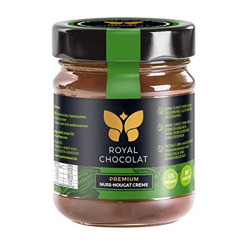 Royal Chocolat Nuss-Nougat-Creme | Vegan | 50% Haselnüsse | Premium Brotaufstrich | Gelatinfrei | Glutenfrei | Lactosefrei | ohne Zusatz von Ölen Royal Chocolat Nuss-Nougat-Creme | Vegan | 50% Haselnüsse | Premium Brotaufstrich | Gelatinfrei | Glutenfrei | Lactosefrei | ohne Zusatz von Ölen von ROYAL CHOCOLAT