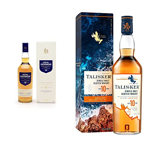 Royal Lochnagar 12 Jahre Single Malt Scotch Whisky Preisgekrönter, 40% vol 700ml Einzelflasche & Talisker 10 Jahre mit Geschenkverpackung Preisgekrönter, 45.8% vol 700ml von Royal Lochnagar