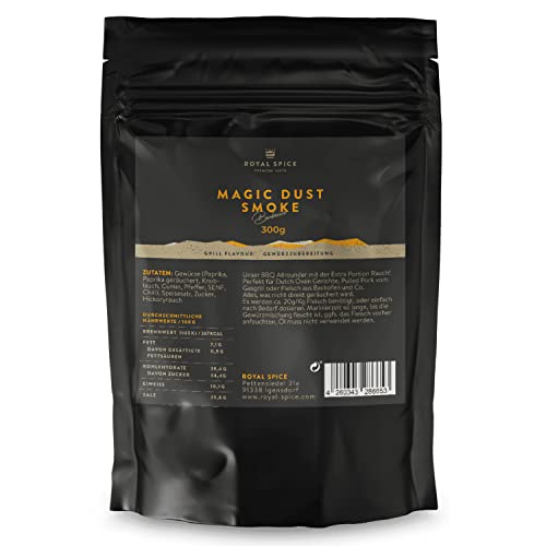 Royal Spice Magic Dust Smoke BBQ Rub - 300g Beutel - BBQ Gewürzmischung mit geräucherter Paprika und Rauch für unwiderstehlichen Geschmack zum Barbeque von ROYAL SPICE