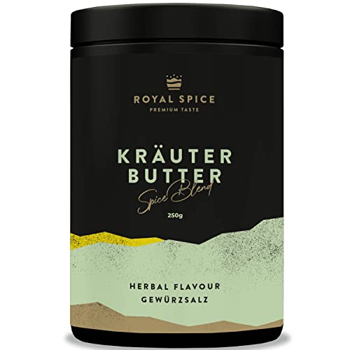 Royal Spice Kräuterbutter Gewürz 250g - Kräuterbutter Gewürzmischung für Kräuterbutter, Grillbutter, Gewürzbutter, Dips, Aufstriche oder zu Salaten & Bowls - Kräuterbutter selber machen von ROYAL SPICE