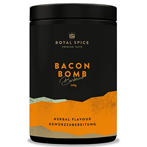 Royal Spice Bacon Bomb 240g - Das Hackfleischgewürz mit dem Extra an BBQ-Aromen - Bestens geeignet für den BBQ-Klassiker Bacon Bomb & alle Arten von Hackfleisch - Grill, Smoker oder Pfanne von ROYAL SPICE bbq rubs & spices