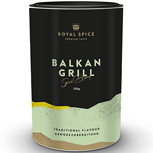 Royal Spice Balkan Grill 120g - Ideal für alle Balkan Spezialitäten - Traditioneller Geschmack mit ausgeprägter Knoblauch Paprika Kräuternote! Vielseitig einsetzbar für Cevapcici, Köfte, Kebab uvm! Royal Spice Balkan Grill 120g - Ideal für alle Balkan Spezialitäten - Traditioneller Geschmack mit ausgeprägter Knoblauch Paprika Kräuternote! Vielseitig einsetzbar für Cevapcici, Köfte, Kebab uvm! von ROYAL SPICE