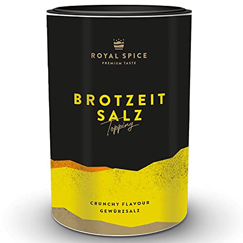 Royal Spice Brotzeit Salz 100g - Gewürzsalz Mischung für deftiges: Brotzeit, auf Käse, Rohkost, frischem Mett oder über den Salat - Rustikale Mischung mit knusprigem Meersalz von ROYAL SPICE