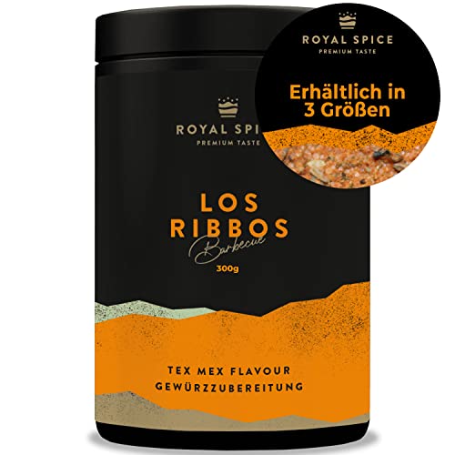 Royal Spice Los Ribbos BBQ Gewürz 300g - Mexikanischer Flair mit herrlicher Schärfe aus echten Jalapenos ideal für Ribs & Chicken Wings, Geflügel & Schwein - Fruchtige Schärfe & aromatische Kräuter von ROYAL SPICE bbq rubs & spices