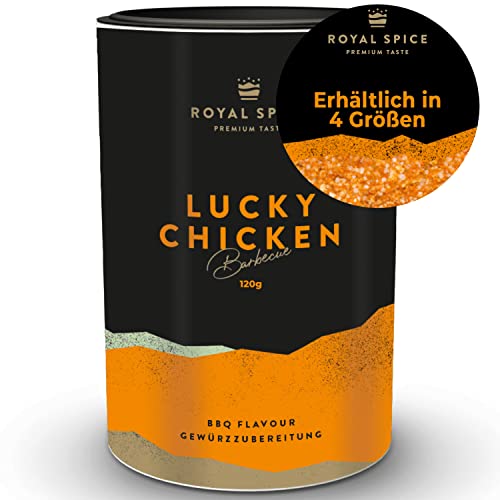 Royal Spice Lucky Chicken 120g - Hähnchen Gewürz & BBQ Rub Gewürzmischung für Chicken Wings & ganze Grill Hähnchen - Für perfekte, gleichmäßige Bräunung & knusprige Haut vom Grill & Smoker von ROYAL SPICE bbq rubs & spices