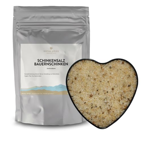 Royal Spice Schinkensalz für Bauernschinken - 250g für 5 Kg Fleisch - 250g, 500g & 1kg - Fertige Gewürzmischung mit Pökelsalz zum Schinken machen - Einfache Anwendung & Ausgezeichneter Geschmack von ROYAL SPICE