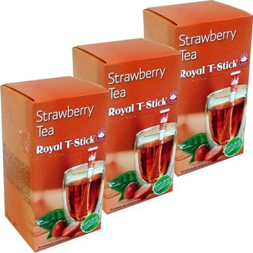 Royal T-sticks Strawberry Tea 3 x 30 Stück (Tee-Sticks Erdbeere einzeln verpackt) von Royal T-stick
