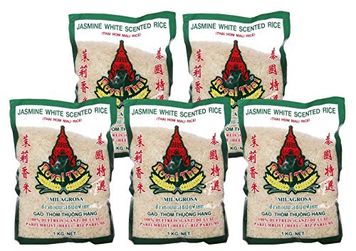 Royal Thai Jasmin Reis mit Jasminduftreis 1kg, 5er Pack, (5x1000g) von Royal Thai