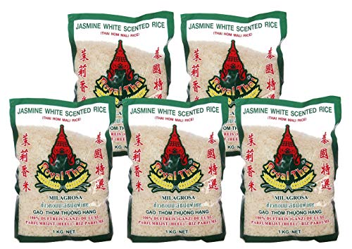 Royal Thai Jasmin Reis mit Jasminduftreis 1kg, 5er Pack, (5x1000g) von Royal Thai