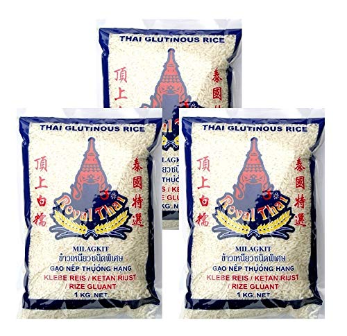 Royal Thai Klebereis (Sticky Rice), 1kg, 3er Pack, (3x1000g) von Royal Thai