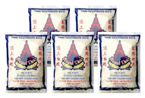 Royal Thai - Klebreis Sticky Rice - 5er Pack (5 x 1kg) - Original Thai von Royal Thai