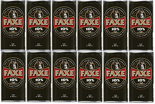 12 Dosen Faxe Strong a 1 Liter 10% vol. Dänisches Starkbier inklusive EINWEG Pfand von Royal Unibrew