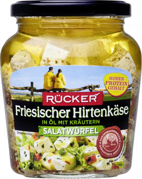 Rücker Friesischer Hirtenkäse in Öl mit Kräutern Salatwürfel von Rücker
