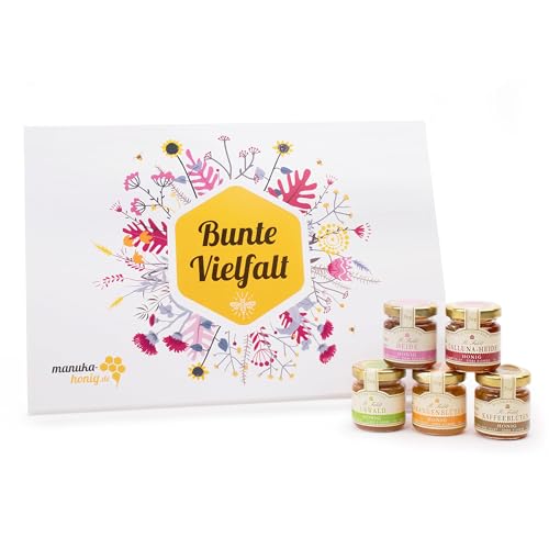 Rüdiger Feldt "Bunte Vielfalt" Probierset mit 15x50g verschiedenen Honigsorten wie Orangenblüten, Lavendel, Leatherwood, Thymian, Sanddorn, Manuka & viele mehr, ideal zum Probieren & Verschenken Rüdiger Feldt "Bunte Vielfalt" Probierset mit 15x50g verschiedenen Honigsorten wie Orangenblüten, Lavendel, Leatherwood, Thymian, Sanddorn, Manuka & viele mehr, ideal zum Probieren & Verschenken von Rüdiger Feldt