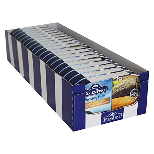 19er Pack Rügen Fisch Bücklingsfilets in pikantem Aufguss (19 x 200 g) von Rügen Fisch