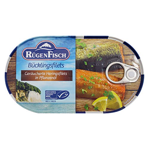 2er Pack Rügen Fisch Bückling Filets in Pflanzenöl (2 x 200 g) Fischbüchse Dosenfisch von Rügen Fisch