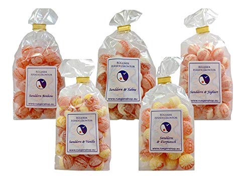 Sanddornbonbons - Sahnige Mischung - 5 verschiedene Tüten Sanddornbonbons - Sahnige Mischung - 5 verschiedene Tüten von Rügener Handelskontor