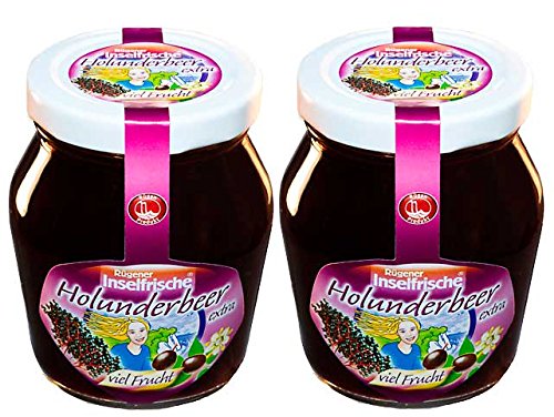 2 Gläser Rügener Inselfrische Holunderbeer Fruchtaufstrich mit extra viel Frucht pur, 220g 2 Gläser Rügener Inselfrische Holunderbeer Fruchtaufstrich mit extra viel Frucht pur, 220g von Rügener Inselfrische