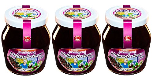 3 Gläser Rügener Inselfrische Holunderbeer Fruchtaufstrich mit extra viel Frucht pur, 220g 3 Gläser Rügener Inselfrische Holunderbeer Fruchtaufstrich mit extra viel Frucht pur, 220g von Rügener Inselfrische