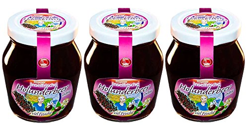 3 Gläser Rügener Inselfrische Holunderbeer Fruchtaufstrich mit extra viel Frucht pur, 220g von Rügener Inselfrische