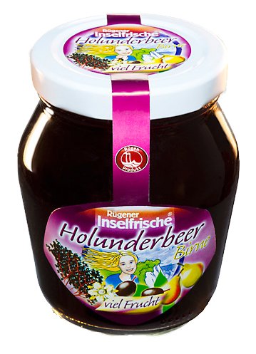 Rügener Inselfrische Holunderbeer Fruchtaufstrich mit extra viel Frucht und Birne, 220g von Rügener Inselfrische