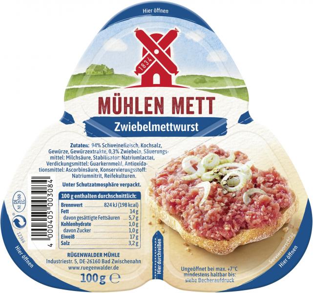 Rügenwalder Mühle Mühlenmett Zwiebelmettwurst von Rügenwalder Mühle