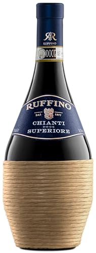 Ruffino Fiasco Chianti Superiore DOCG - Traditioneller toskanischer Rotwein in der Bastflasche (1 x 0,75l) Ruffino Fiasco Chianti Superiore DOCG - Traditioneller toskanischer Rotwein in der Bastflasche (1 x 0,75l) von Ruffino