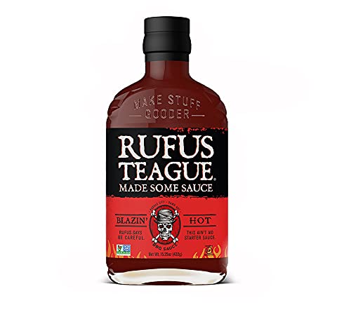 Rufus Teague Blazin' Hot BBQ Sauce (432 g) - sehr scharfe Barbecue Sauce aus Kansas City - glutenfrei & Non-GMO von Rufus Teague