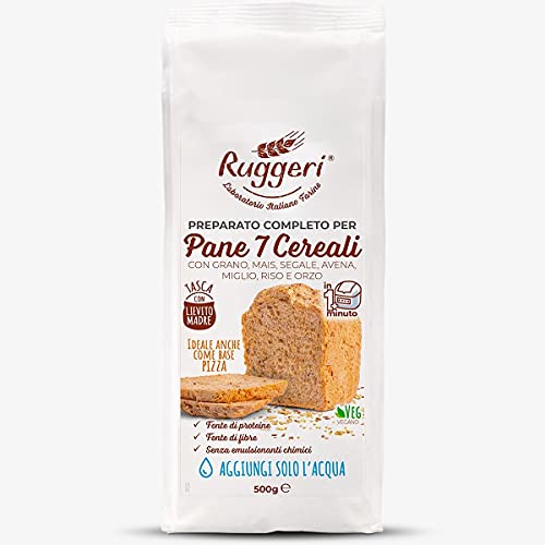 Ruggeri italienische Backmischung für Brot oder Pizza mit 7 Cerealien Getreidesorten (2x 500gr) von Ruggeri