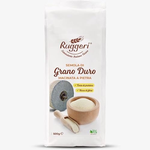 Ruggeri italienischer Semola - Vollkorn Hartweizengries fein für Brot, Pizza, Pasta oder Focaccia - Semola di grano duro rimacinata 10x500gr von Ruggeri