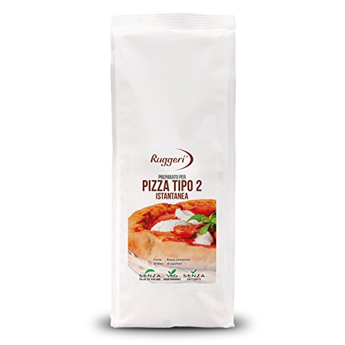 Ruggeri italienisches Instant Pizzamehl Backmischung Typ2 fertig in 5 Minuten mit Muttersauerteig aus Hartweizen 2x500gr von Ruggeri