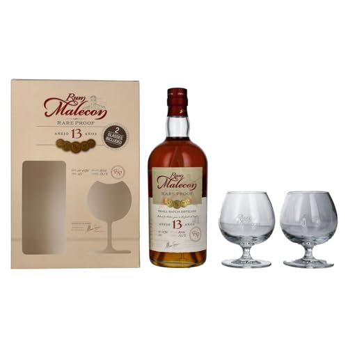 Rum Malecon Añejo 13 Años RARE PROOF 2006 mit 2 Gläsern 50,50% 0,70 Liter von Rum Malecon