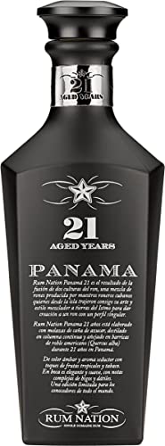 Rum Nation I Panama 21 Years Old I Black Edition Geschenkbox I 43% Vol. I 700 ml I Verbindung süßen lateinamerikanischen Stils und würziger Eiche von Rum Nation