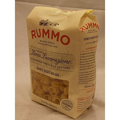 Rummo Lenta Lavorazione Gomiti Rigati No.169 500g Packung (große Rundnudeln) von Rummo